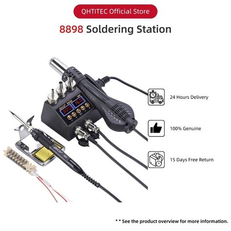 JCD In Digital Soldering Station Hot Air Gun Solder Iron SMD BGA Rework Desoldering Welding