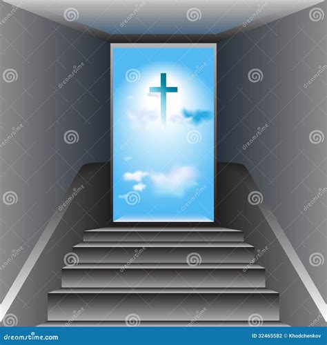 Stairway To Heaven Way To God The Cross Of Jesus Christ Stock Vector