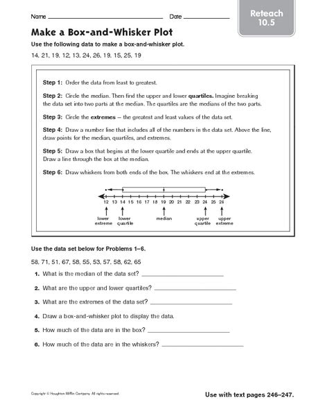 Box And Whisker Plot Worksheet