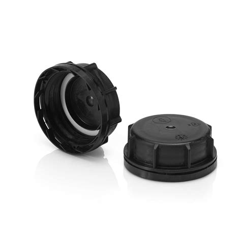 DIN/51 Black Tamper Evident Cap (Ribbed)