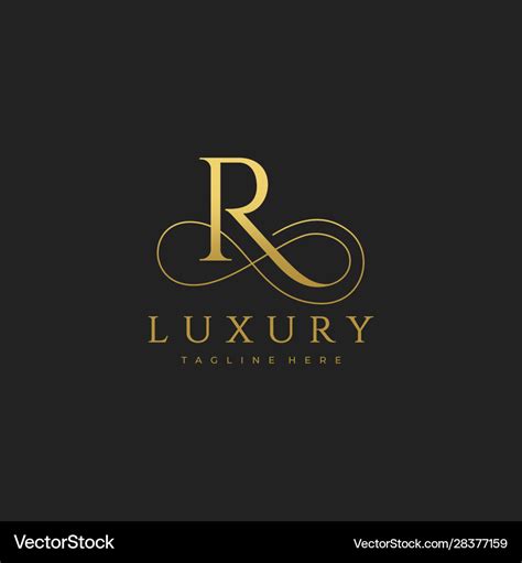 R luxury letter logo design Royalty Free Vector Image