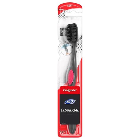 Colgate 360° Charcoal Toothbrush Soft Багатофункціональна зубна щітка з ...