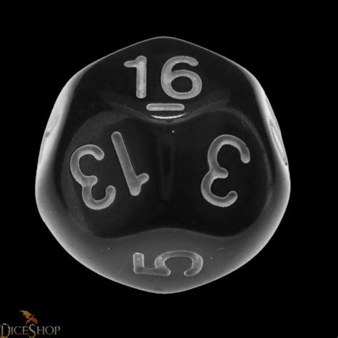 Impact Opaque Black And White D16 Dice