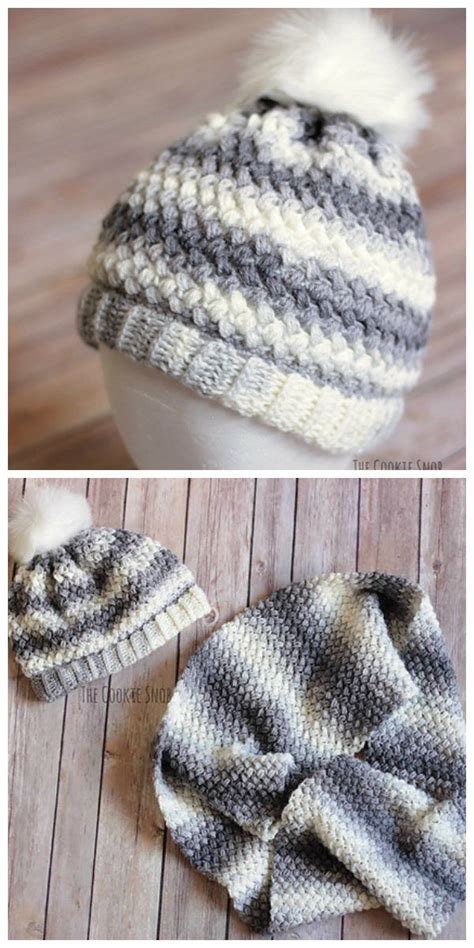 Bean Stitch Beanie Crochet Crochet Accessories Crochet Patterns