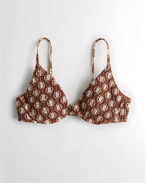 Hollister Smocked Plunge Bikini Top Hamilton Place