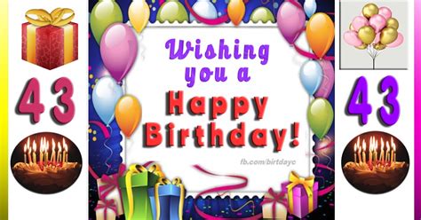 43th Birthday Images Greetings Cards For Age 43 Years