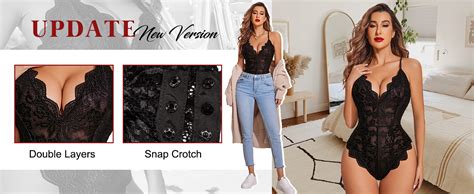 Amazon Avidlove Women One Piece Lingerie Deep V Teddy Sexy Lace Bodysuit Clothing Shoes