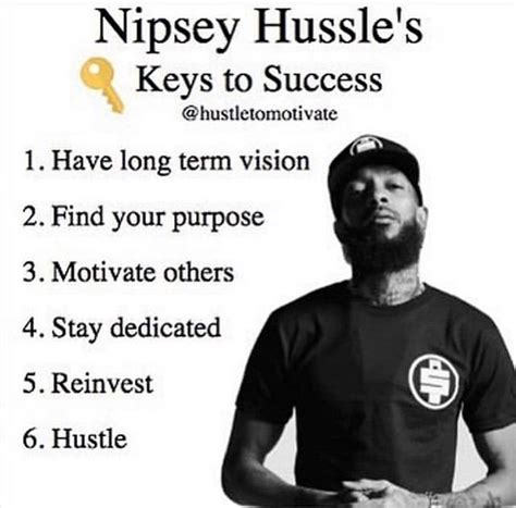 Nipsey Hustle Keys To Success Business Inspiration Quotes Hustle