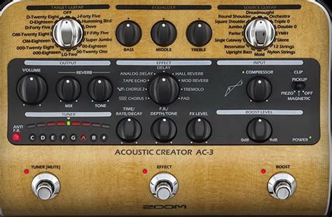 Купить Процессор эффектов для акустической гитары Zoom AC - 3 в Минске