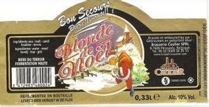 Drink Label Bon Secours Blonde de Noël Brasserie Caulier Belgium Col BE BEER