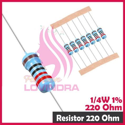 Jual Resistor 220 Ohm 220R 1 4W 1 Metal Film Resistor 220Ohm Shopee