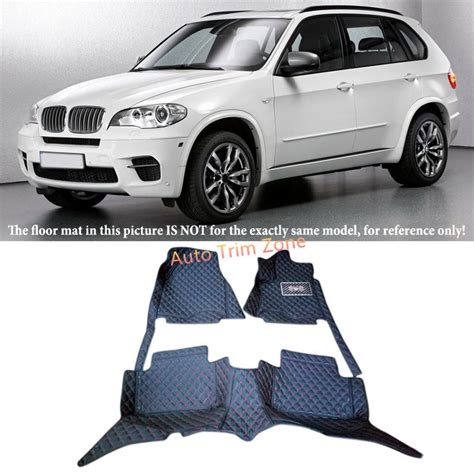 Black Interior Floor Mats Carpets For BMW X5 E70 7 Seat Model 2008