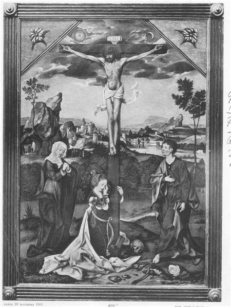 Joos Van Cleve Crucifixion With Virgin Mary Magdalene And Saint John