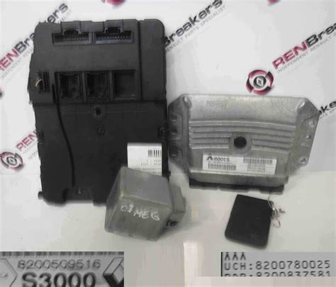 Renault Megane 2002 2008 1 4 16v ECU SET UCH BCM Lock Box 20 Key Card