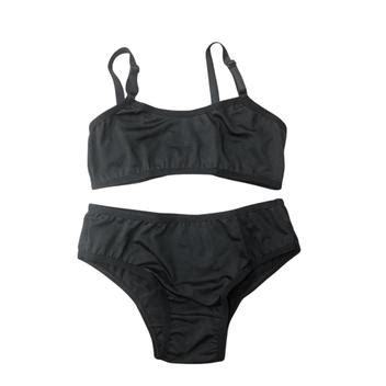 Conjunto Lingerie Infanto Juvenil Calcinha E Suti Top Sem Bojo Em Poliamida Liso V Rias Cores