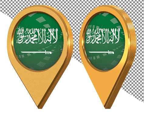 Premium PSD | Ksa kingdom of saudi arabia location icon flag isolated with different angled 3d ...