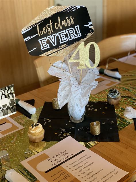 40-year class reunion centerpieces | Reunion centerpieces, Reunion ...