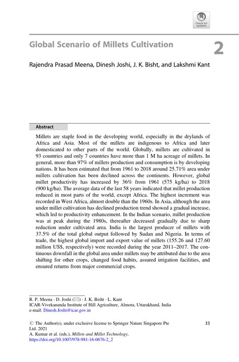 (PDF) Global Scenario of Millets Cultivation