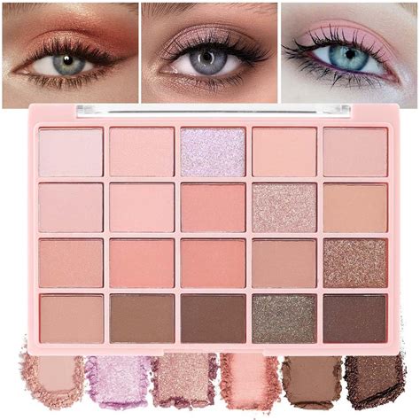 Amazon WanTuoluo 20 Nude Brown Pink Matte Shimmer Eyeshadow Palette For Eye Makeup High
