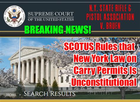 U S Supreme Court Strikes Down New York Gun Restrictions « Daily Bulletin