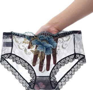 Yiyilai Women Thong Lace Tanga G String Bikini Low Waist See Through Underwear Panties Intimates