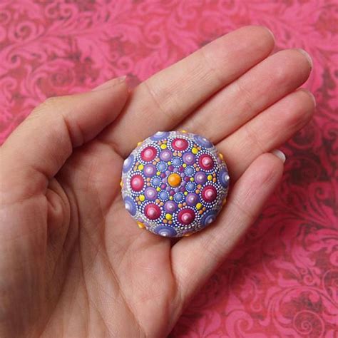 Jewel Drop Mandala Painted Stone Painted By Elspeth Mclean Etsy