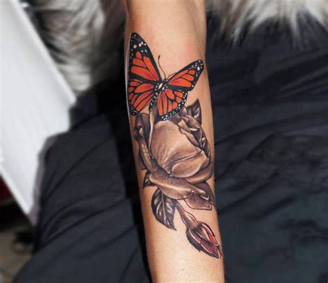 Rose and Butterfly tattoo by Jurgis Mikalauskas | Post 13348