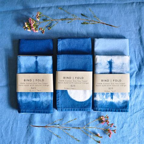 Bind | Fold Eco Tea Towels. Dyed naturally with Indigo using shibori ...