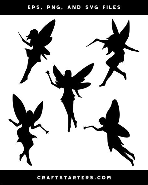 Fairy With Wand Silhouette Clip Art