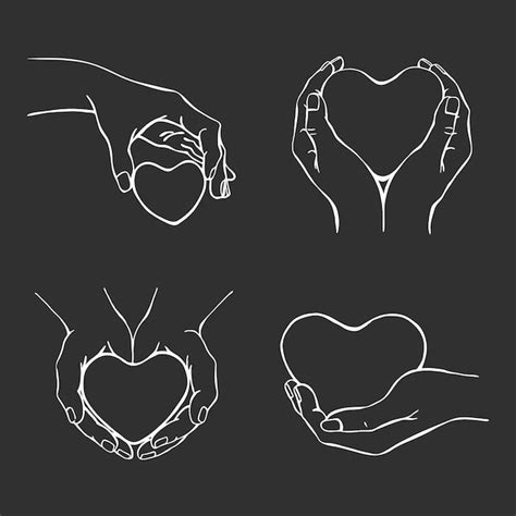 Premium Vector Hands Holding Heart Hand Drawn Vector Illustration