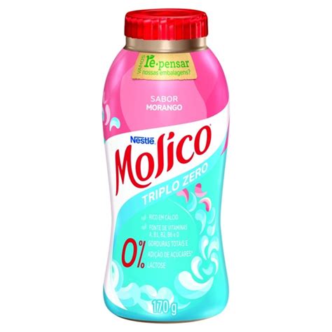 Iogurte Desnatado Morango Zero Lactose Molico Frasco 170g