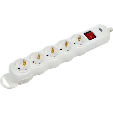 Переносная разборная розетка IEK с выключателем РПР05в 5 мест WYP10-D ...