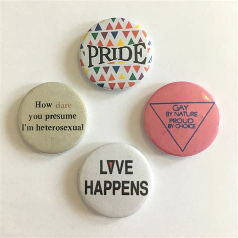 Set Of Lgbt Gay Lesbian Pride Retro Style Badges Etsy