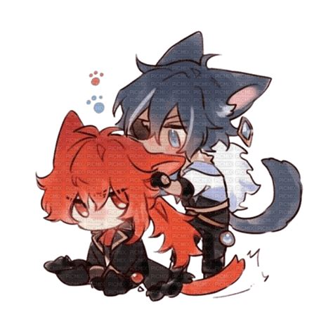 Kaeluckae Genshin Impact Yaoi Kaeluc Diluc Kaeya Chibi Gay Love Iota Free PNG PicMix