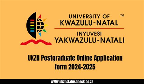 UKZN Postgraduate Online Application Form 2024 2025