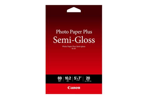 Canon SG-201 Photo Paper Plus - Semi-Gloss 5x7" 20 Sheets