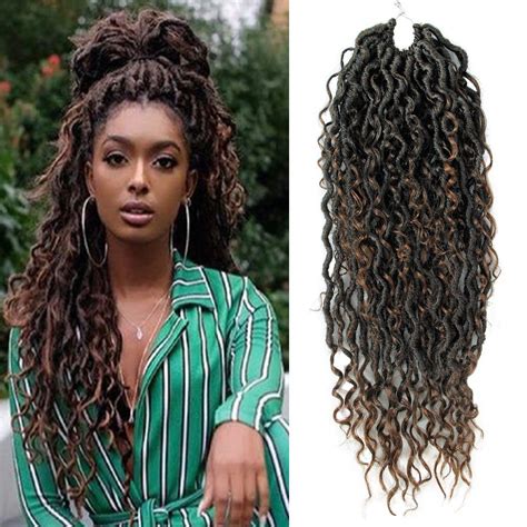 Buy Goddess Locs Crochet Hair 18inch Pre Looped Curly Faux Locs Crochet Hair Hippie Locs