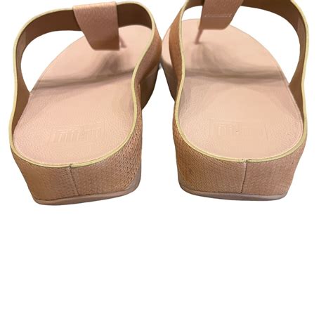 Fitflop Women S Lina Shimmy Snake Nude Pink Flip Flop Gem