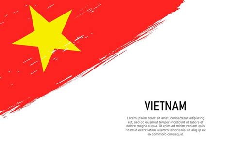 Premium Vector Grunge Styled Brush Stroke Background With Flag Of Vietnam