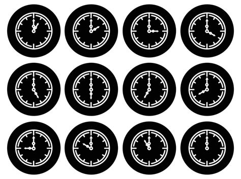 Time Clock Line Icons Alarm And Smartwatch Time 24 Hour Clock 5089112