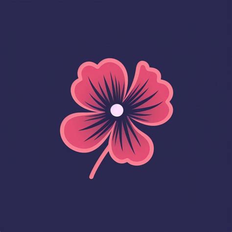 Premium Photo Minimalistic Pink Anemone Flower Logo Design