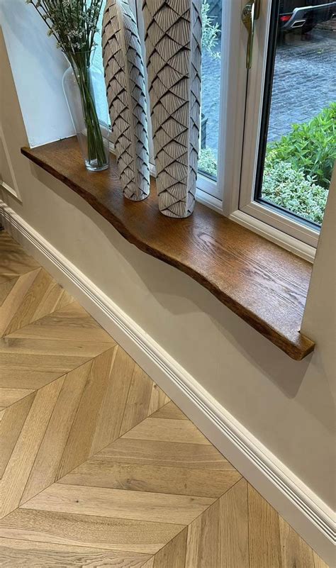 window sill solid oak  edge waney custom size fast shipping cm