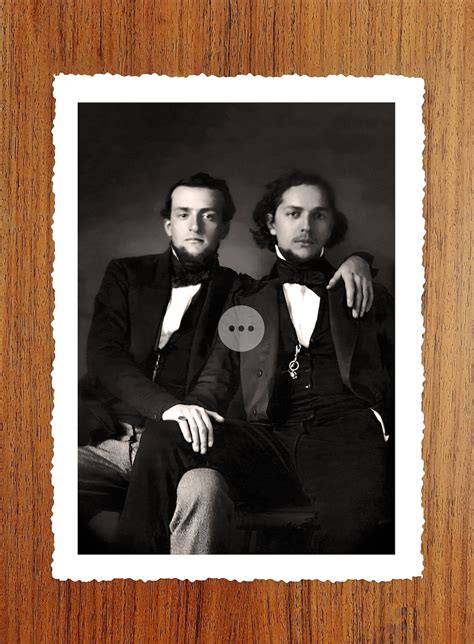 Vintage Male Nude Art Photo Print Affectionate Victorian Men In Love Erotic Vintage Photography