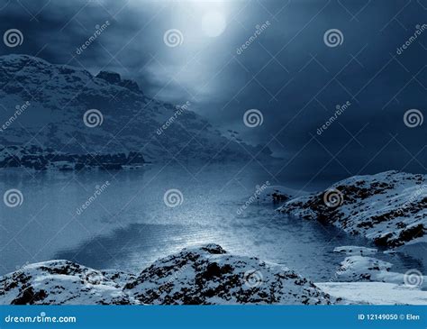 Arctic night landscape stock illustration. Illustration of generated ...