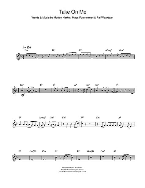 Aha Take On Me Lyrics Chords Slideshare