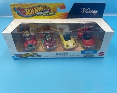 Hot Wheels Disney Racerverse Pk Mickey Vanellope Stitch Hiro With Baymax Ebay