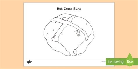 Hot Cross Buns Colouring Page Teacher Made