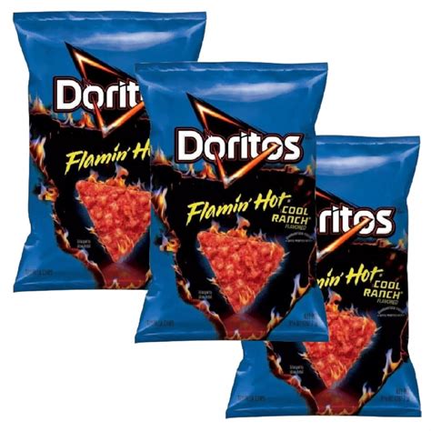 Doritos Flamin HOT COOL RANCH Flavored Tortilla Chips 9 25 Oz 3 Bags