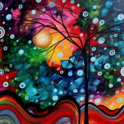 Abstract Art Landscape Tree Painting Brilliance In The Sky Madart