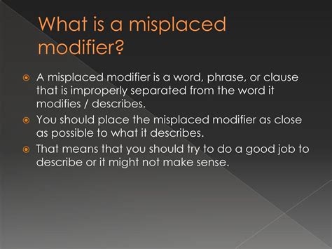 Misplaced modifiers By joseph pasley. - ppt download